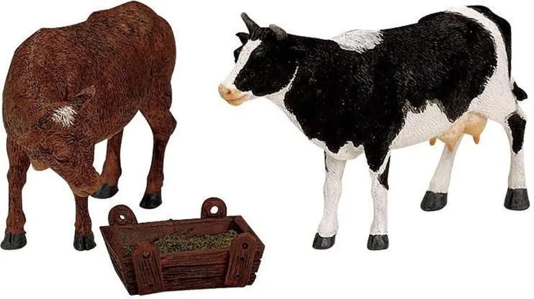 Lemax Feeding Cow & Bull Kersthuisjes Set