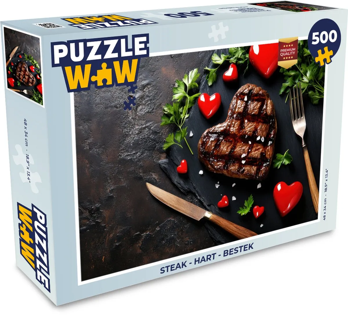 PuzzleWow Steak Hart Legpuzzel 500 Stuks