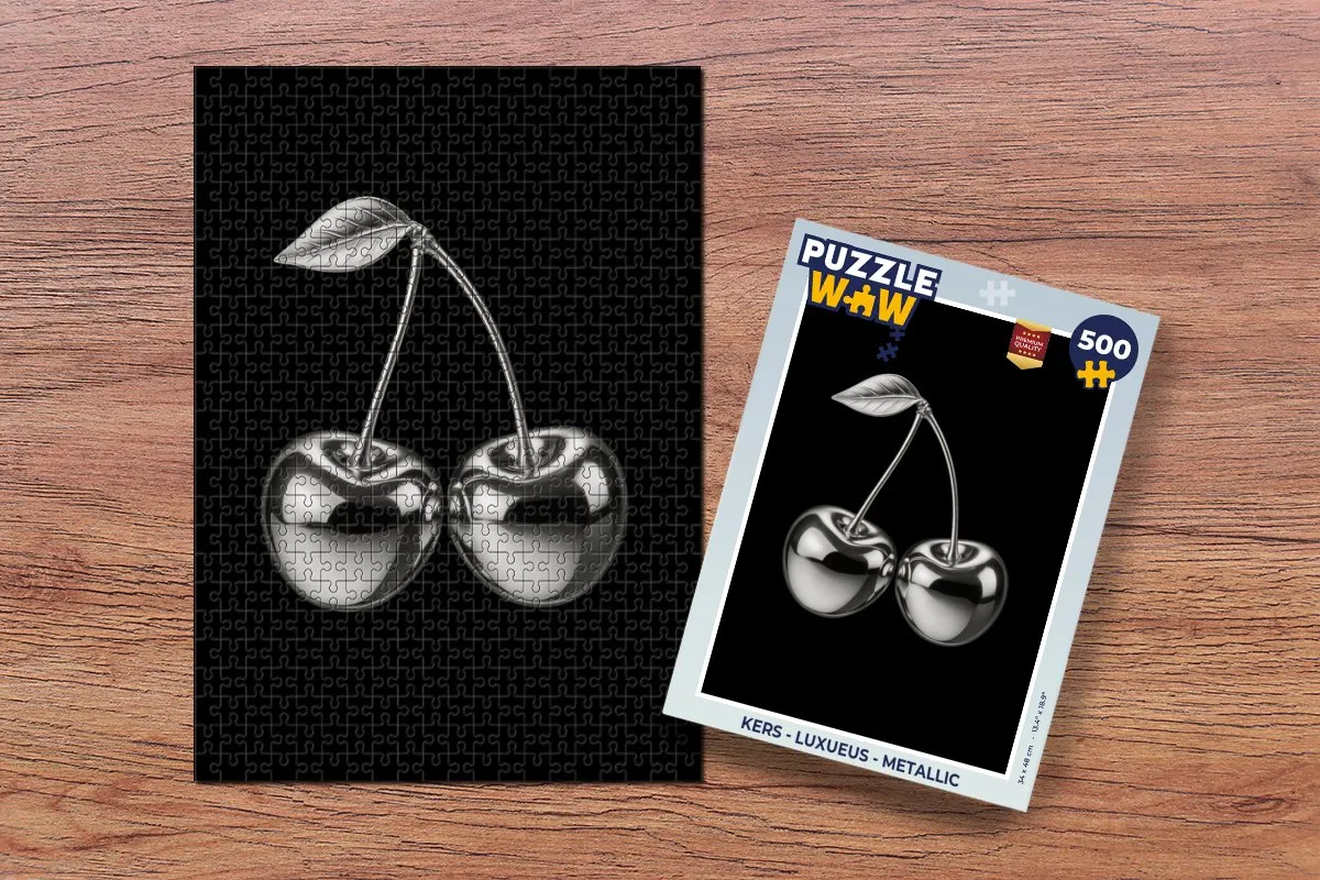 PuzzleWow Kers Legpuzzel 500 Stuks - Metallic