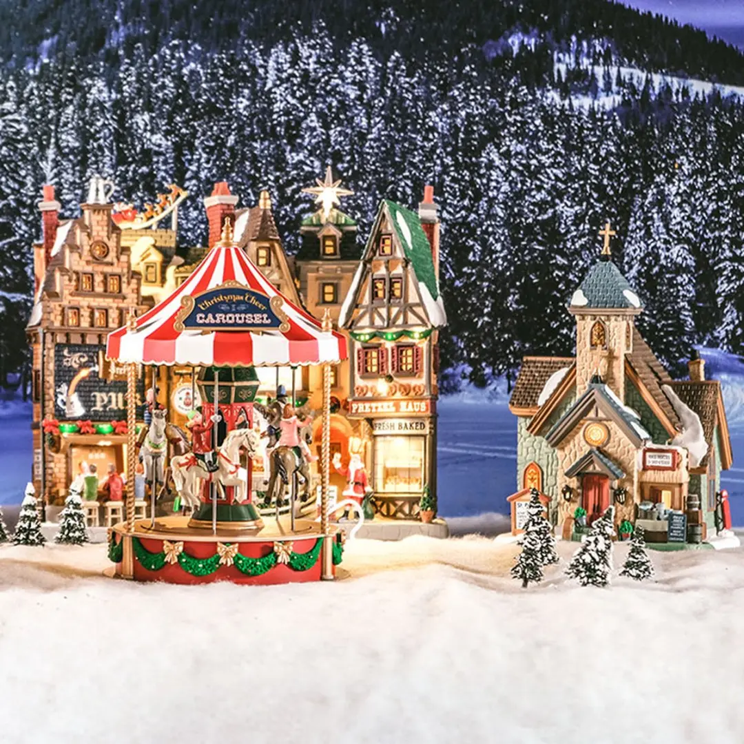 Lemax Christmas Cheer Carousel Verlichte Attractie - Neutral