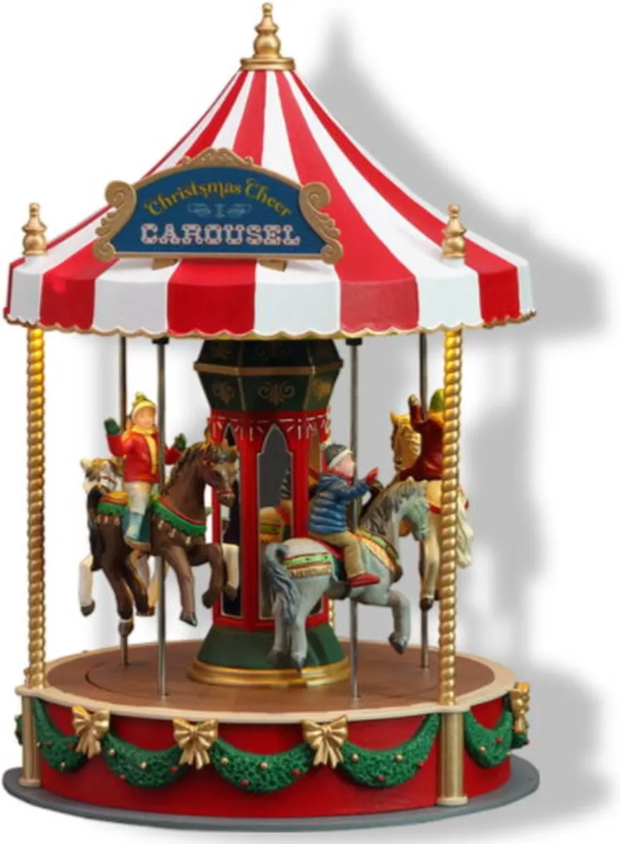 Lemax Christmas Cheer Carousel Verlichte Attractie - Neutral