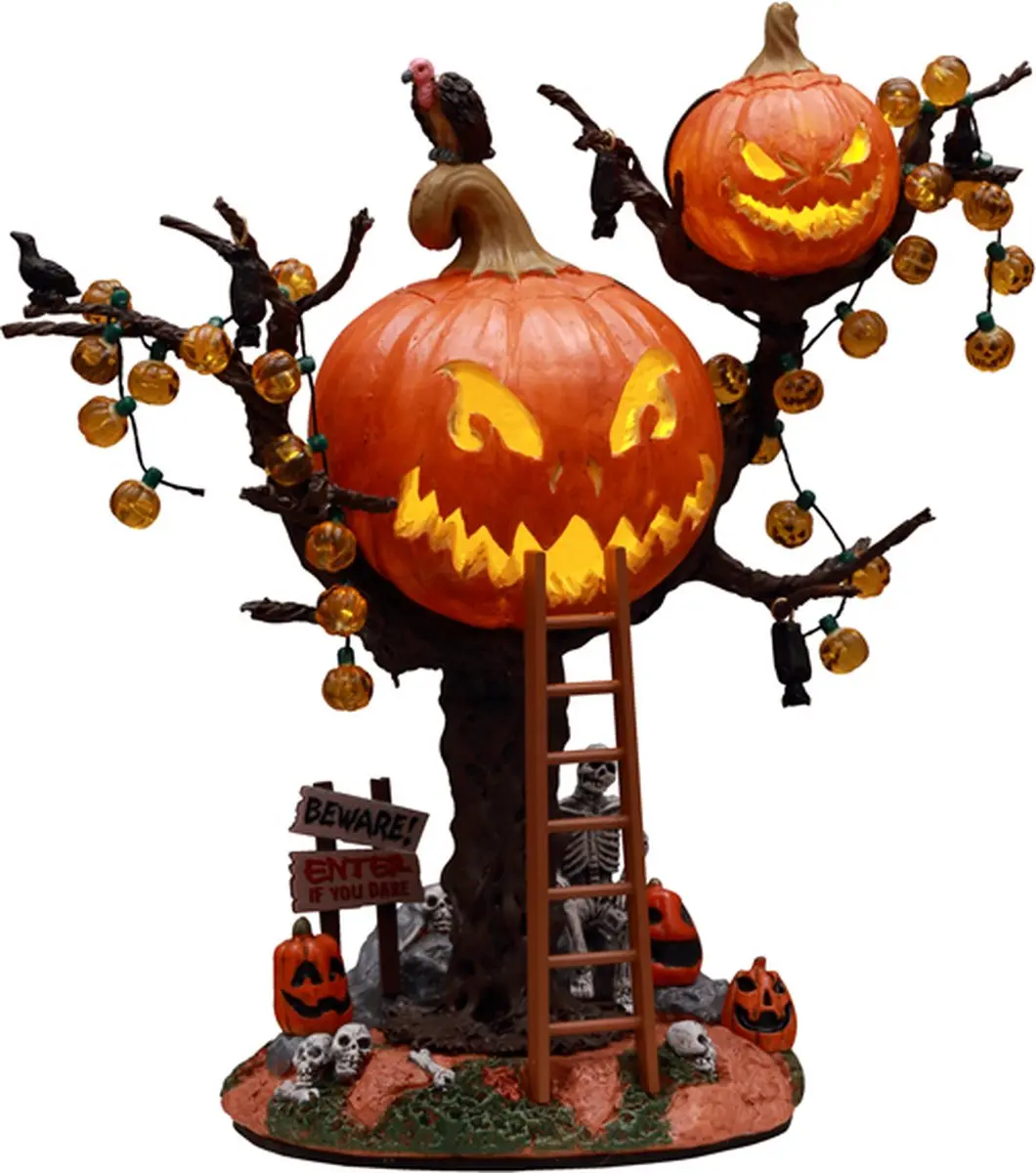 Lemax Pumpkin Tree House Kersthuisje - Oranje - afbeelding 6 van 6