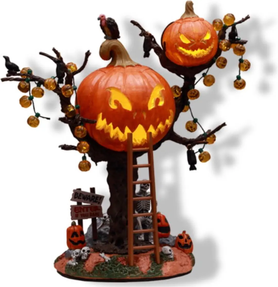 Lemax Pumpkin Tree House Kersthuisje - Oranje