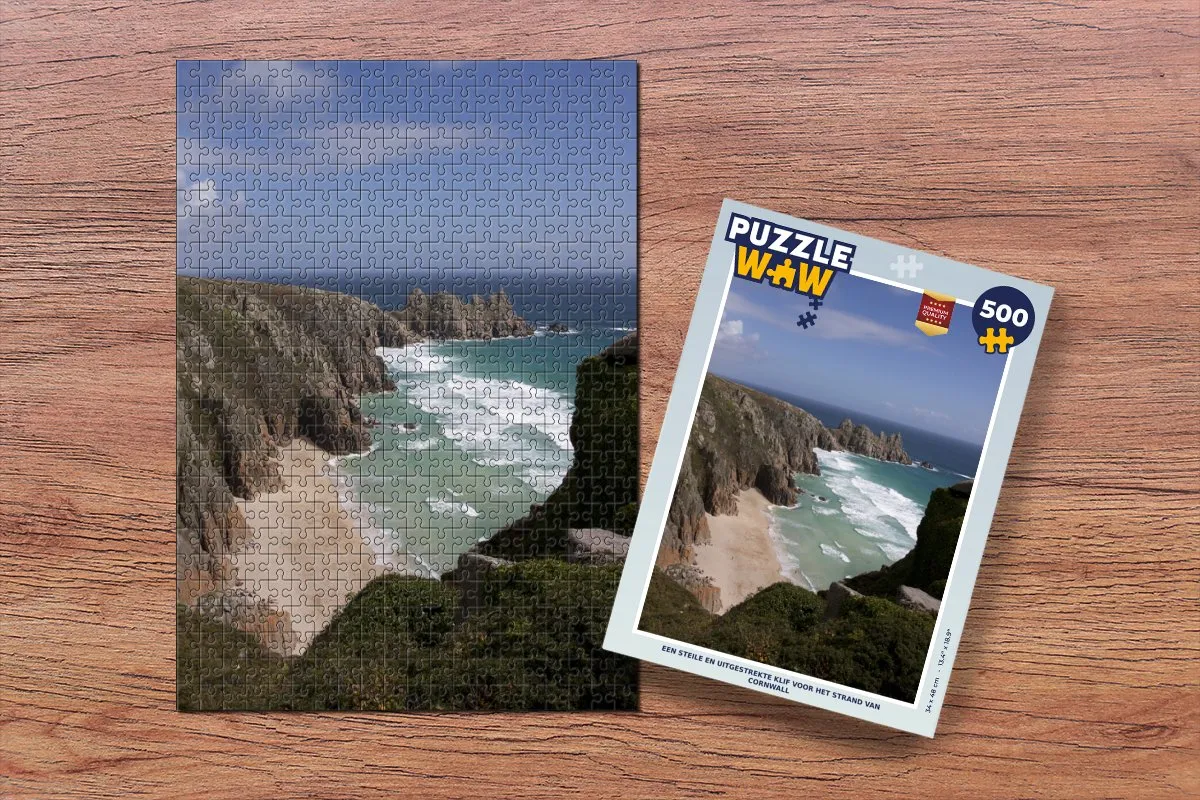 PuzzleWow Cornwall Klif Legpuzzel 500 Stuks - Multicolor