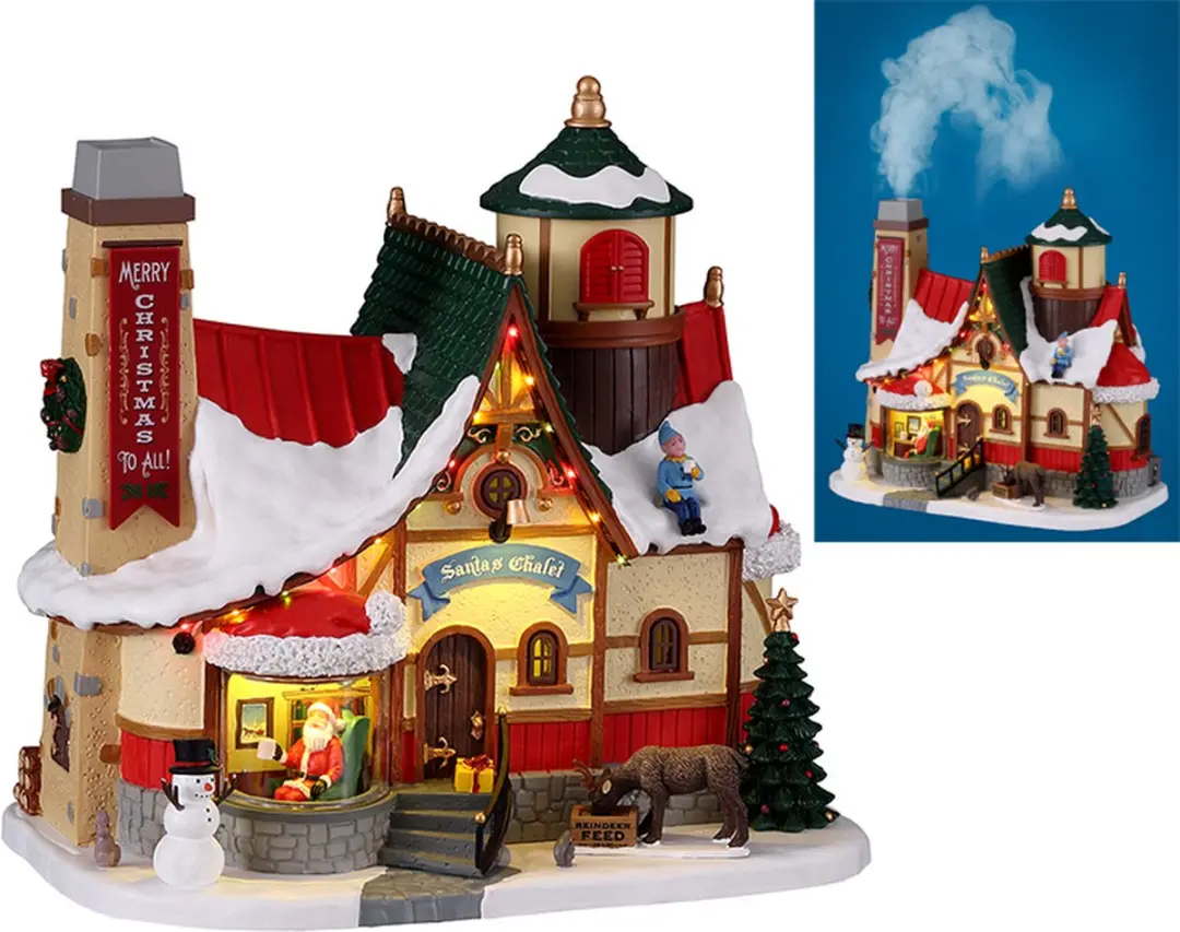 Lemax Santa's Chalet Verlicht Gebouw