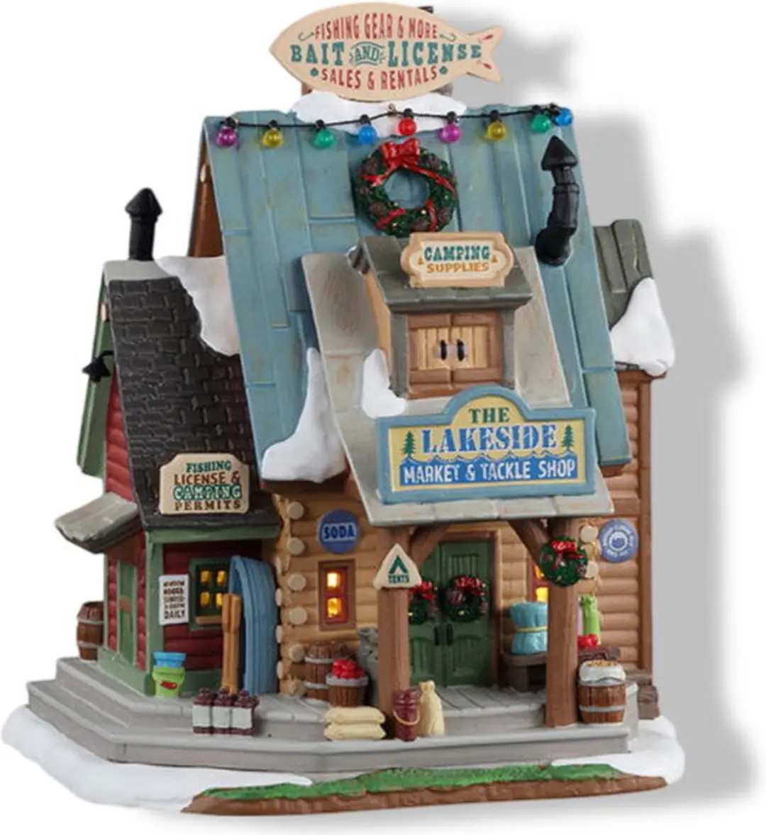 Lemax The Lakeside Market & Tackle Shop Verlicht Gebouw - Neutral