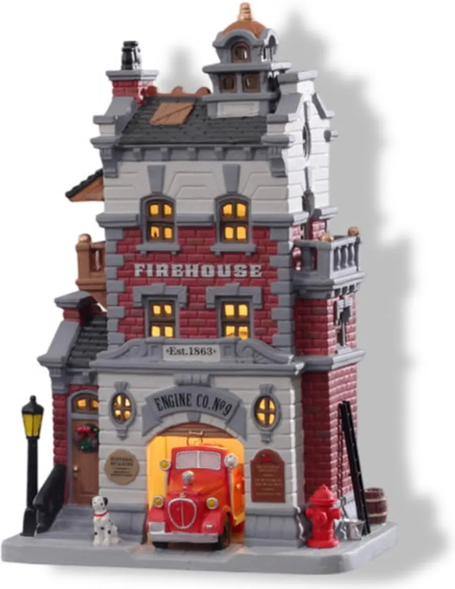 Lemax Engine Company No. 9 Verlicht Gebouw - Neutral
