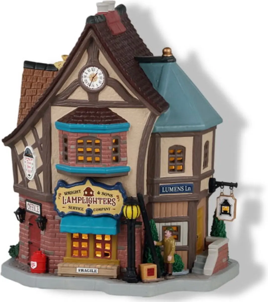 Lemax Wright & Sons Lamplighters Verlicht Gebouw - Neutral