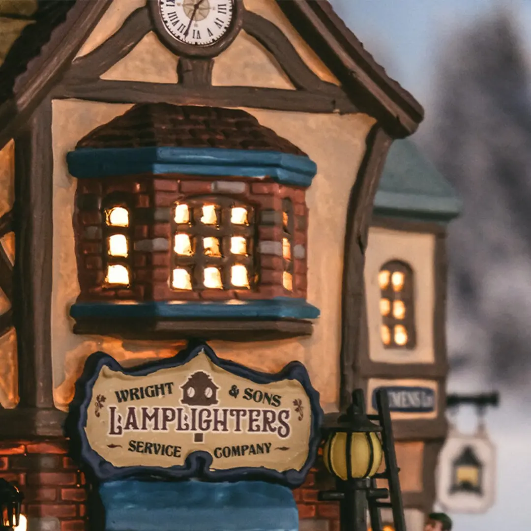Lemax Wright & Sons Lamplighters Verlicht Gebouw - Neutral