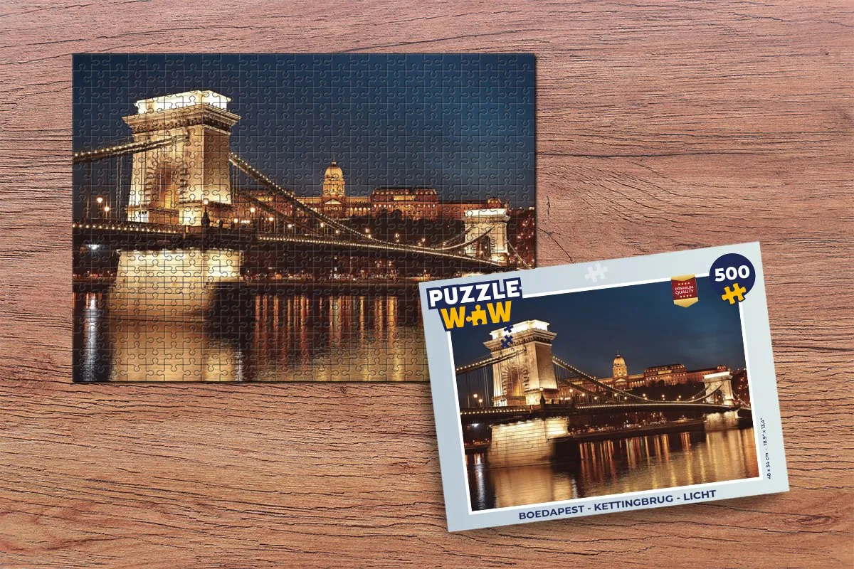 PuzzleWow Boedapest Kettingbrug Legpuzzel 500 Stuks - Multicolor