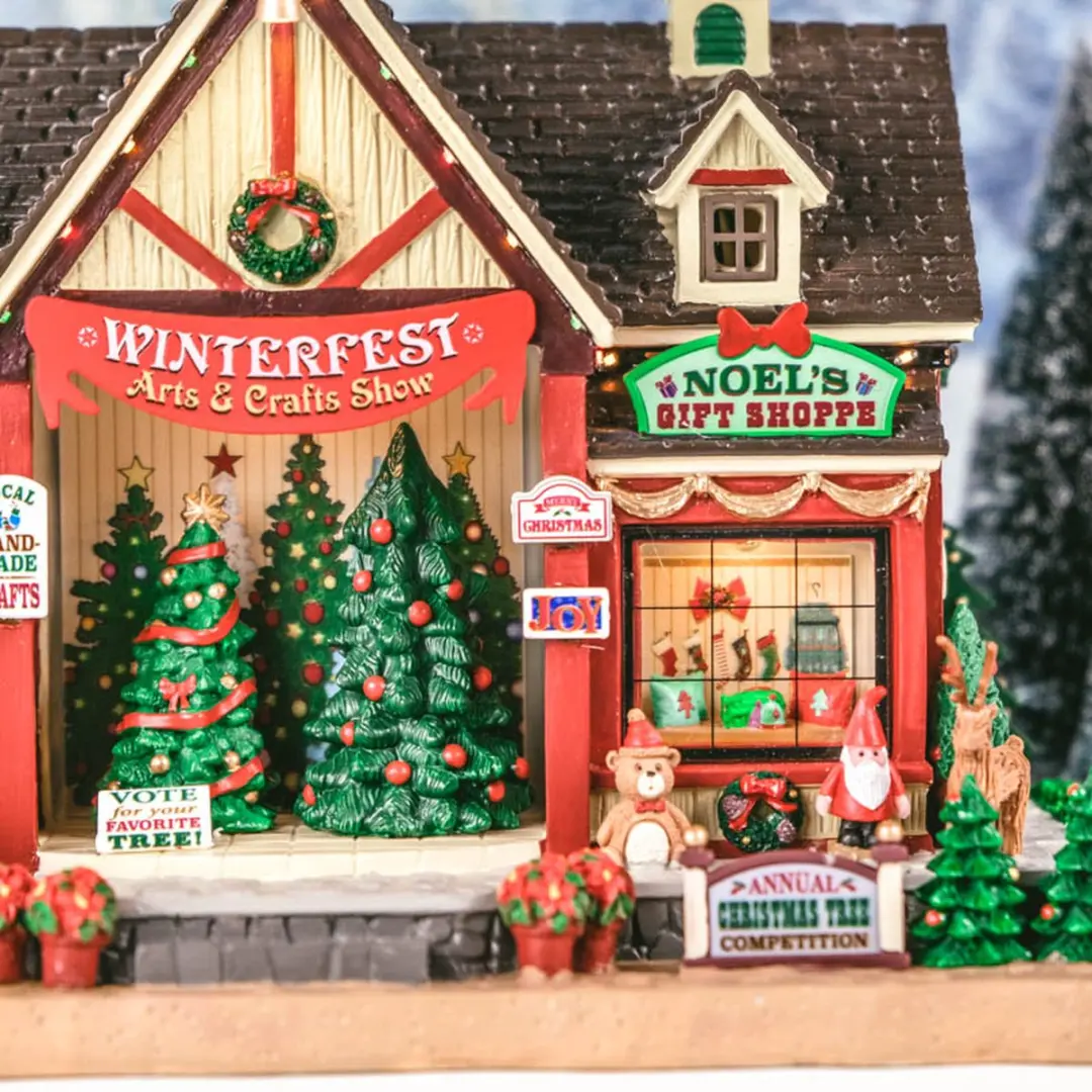 Lemax Winterfest Arts & Crafts Show Verlichte Gebouw - Meerkleurig
