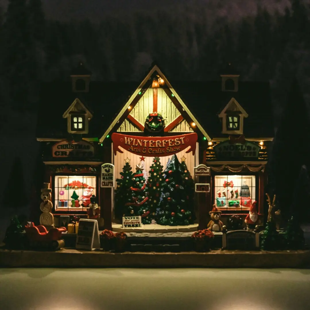 Lemax Winterfest Arts & Crafts Show Verlichte Gebouw - Meerkleurig