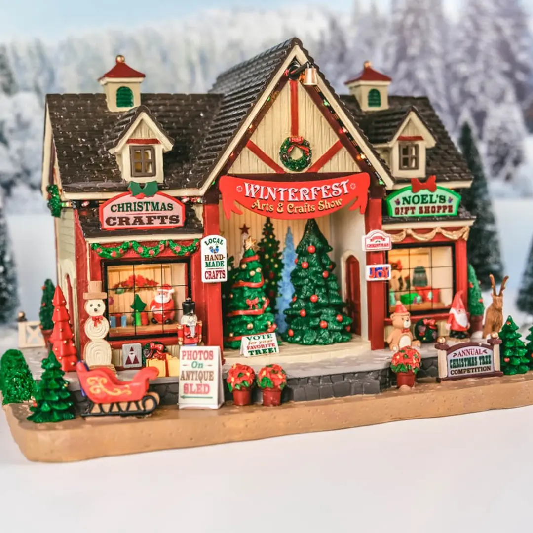 Lemax Winterfest Arts & Crafts Show Verlichte Gebouw - Meerkleurig