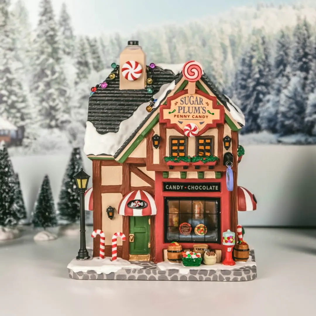 Lemax Sugar Plum's Penny Candy Verlicht Gebouw