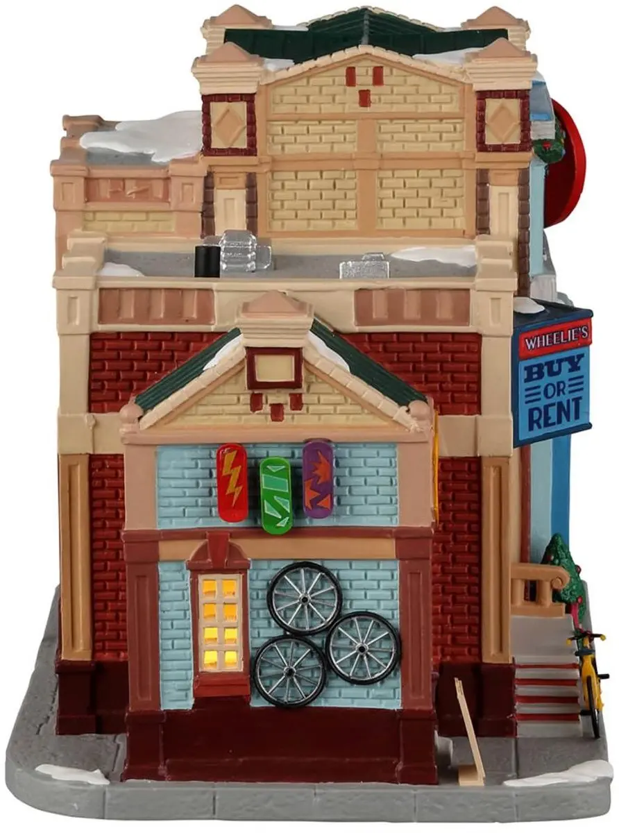 Lemax Wheelie’s Cycle And Skate Shop Kersthuisjes - Kerst Mix - afbeelding 6 van 6