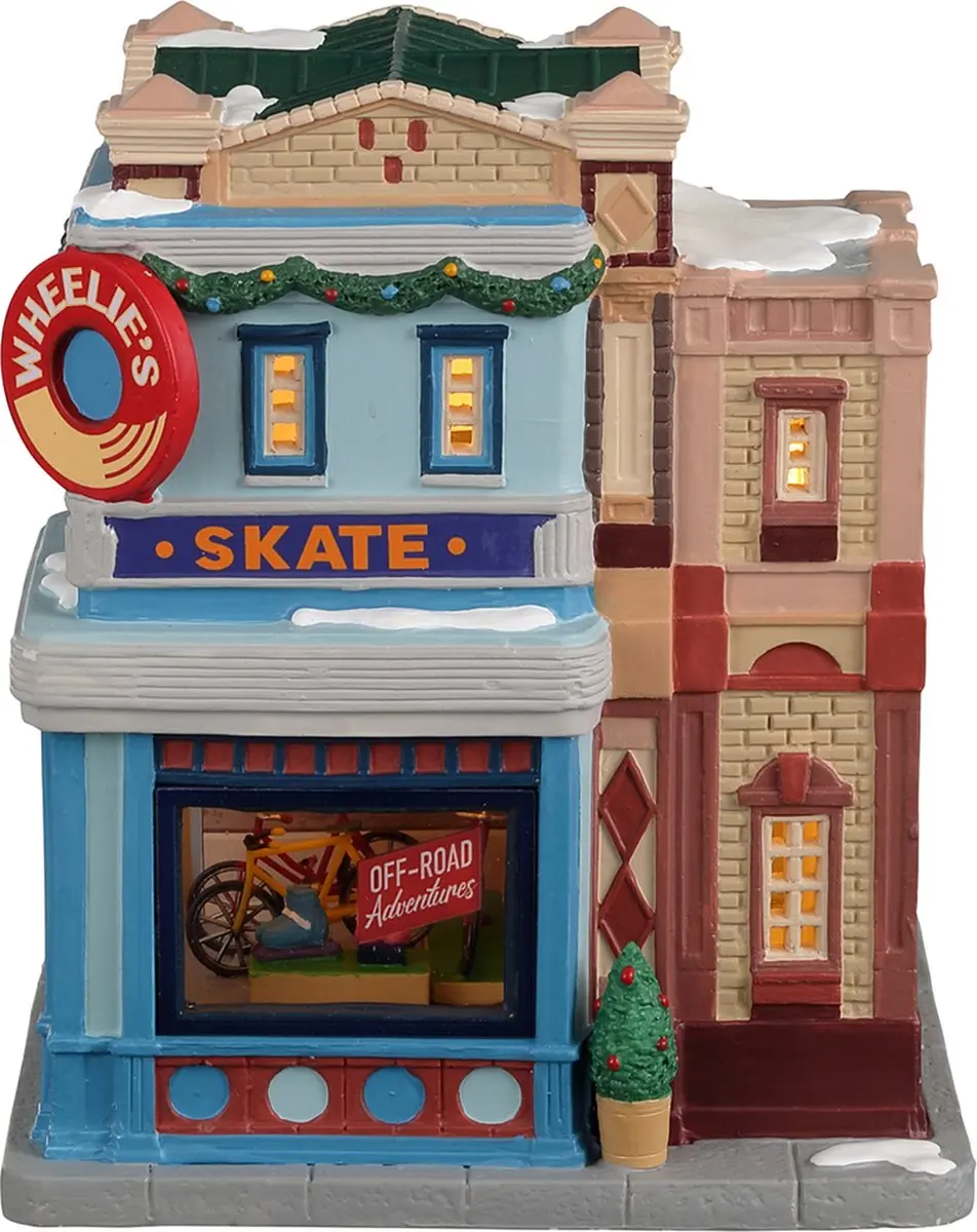 Lemax Wheelie’s Cycle And Skate Shop Kersthuisjes - Kerst Mix
