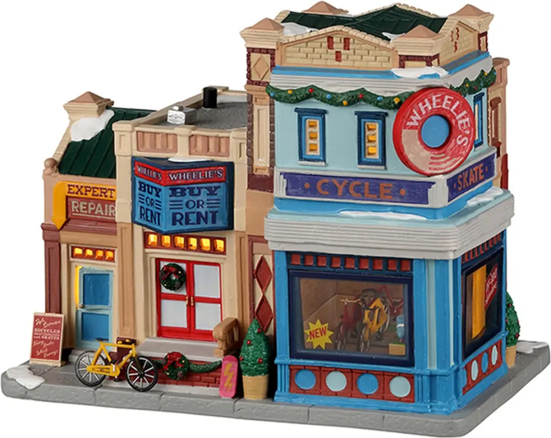 Lemax Wheelie’s Cycle And Skate Shop Kersthuisjes