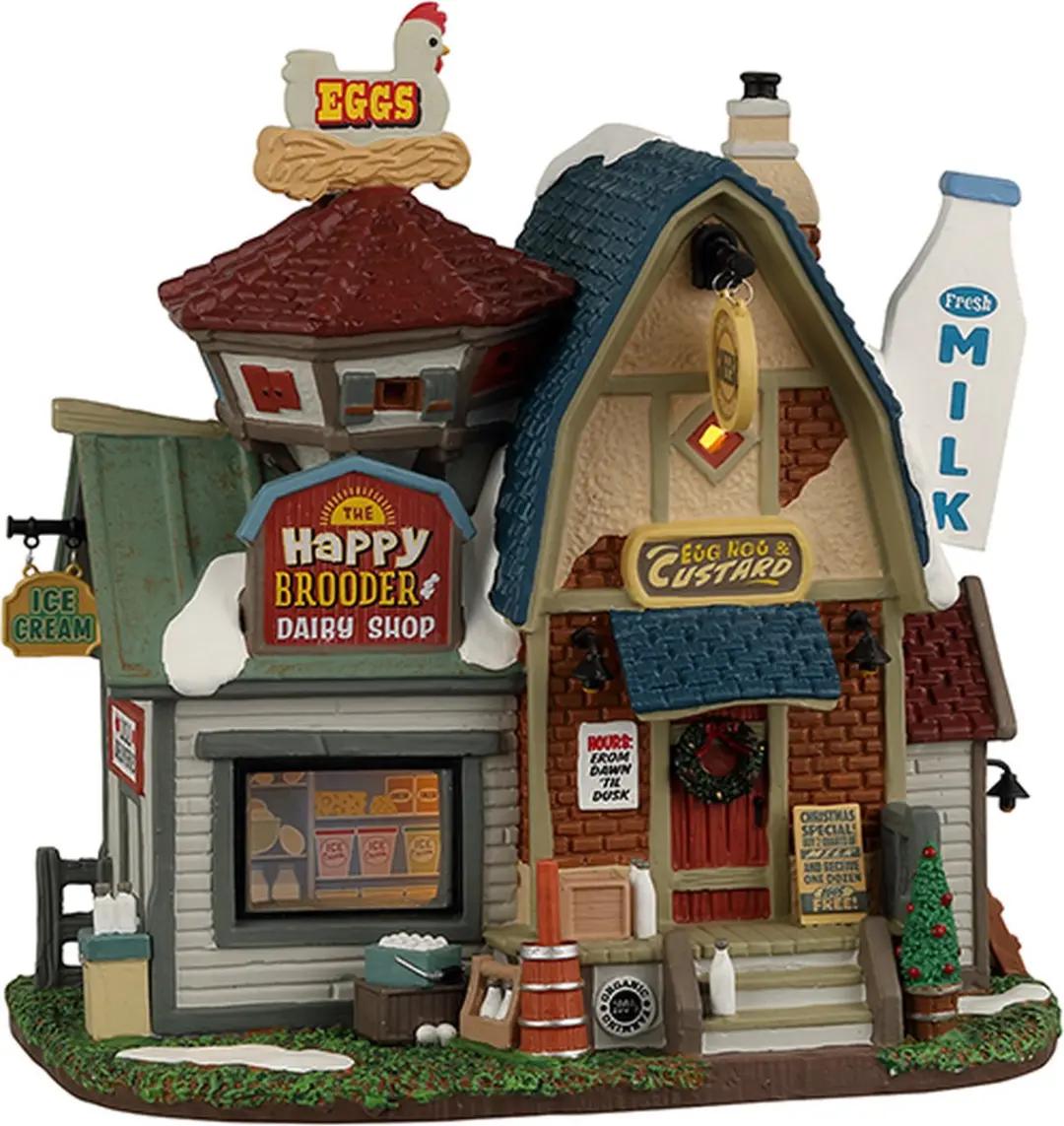 Lemax The Happy Brooder & Dairy Shop Kersthuisjes Mix