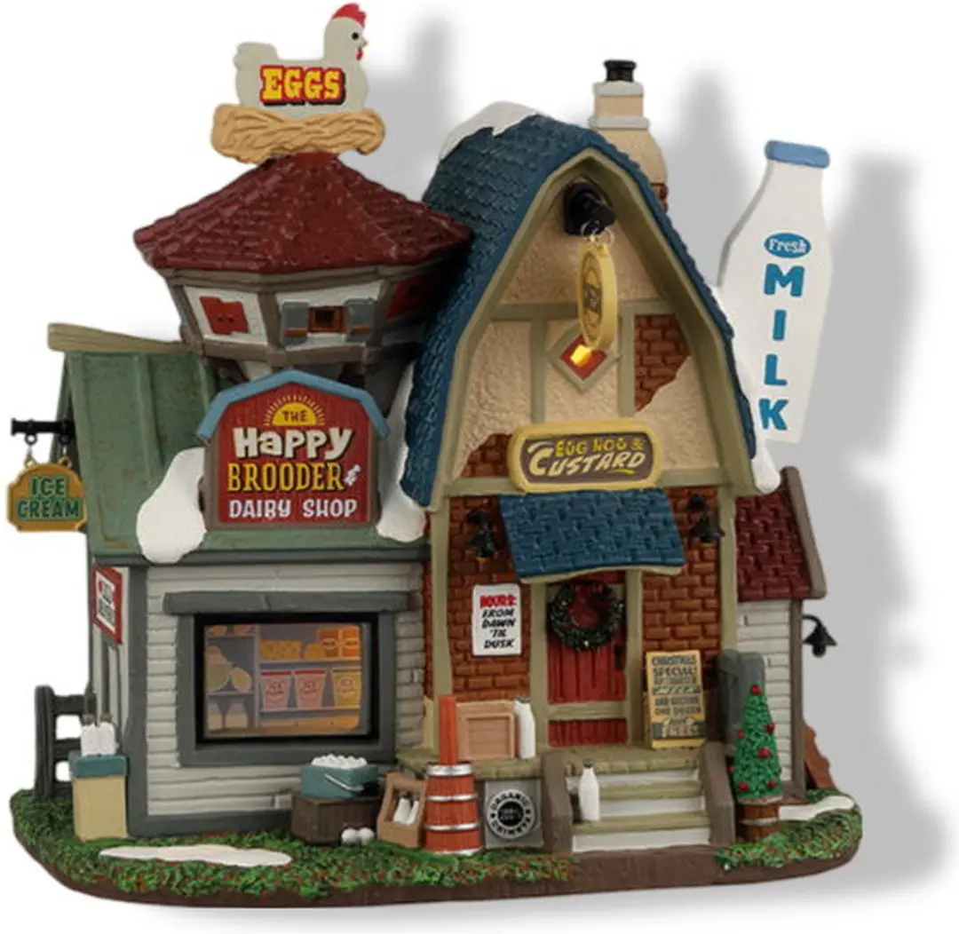 Lemax The Happy Brooder & Dairy Shop Kersthuisjes Mix