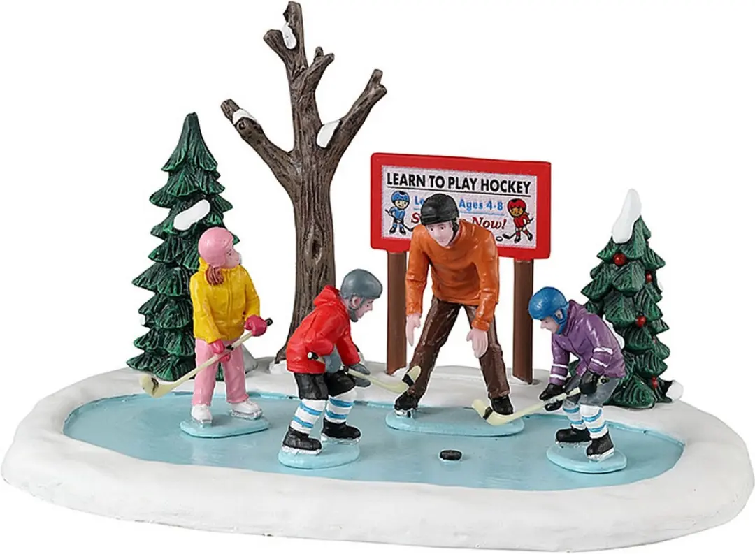 Lemax Tiny Tikes Hockey Lessons Kerstdecoratie