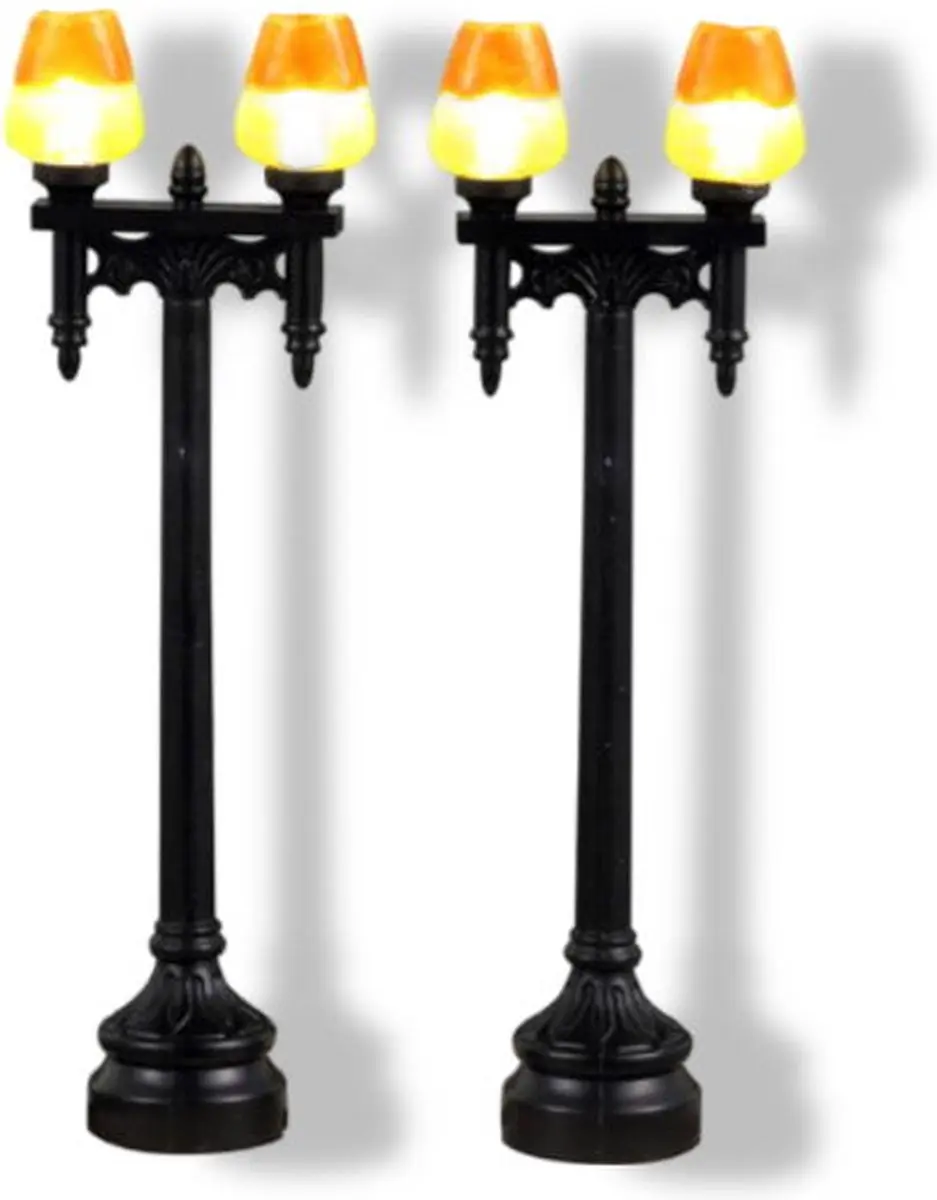Lemax Spooky Town Candy Corn Street Light - Mix