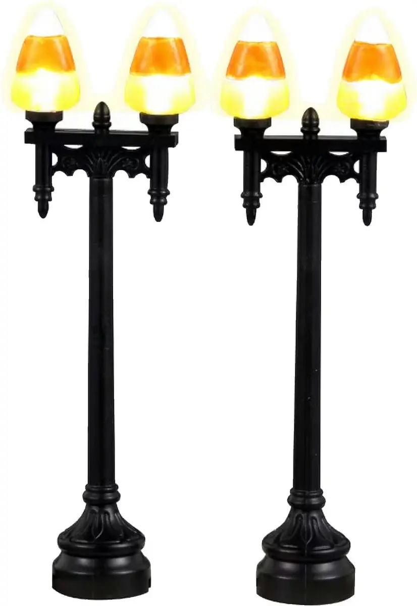 Lemax Spooky Town Candy Corn Street Light