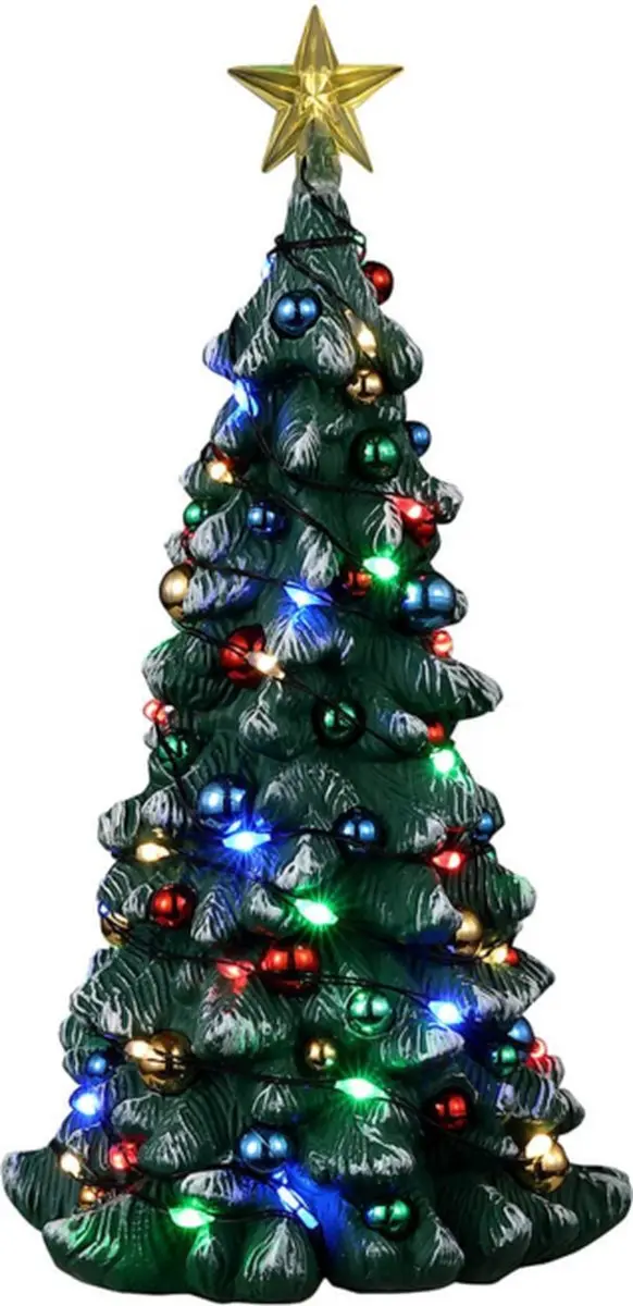 Lemax Snowy Christmas Tree 16.5cm - Verlicht - Meerkleurig