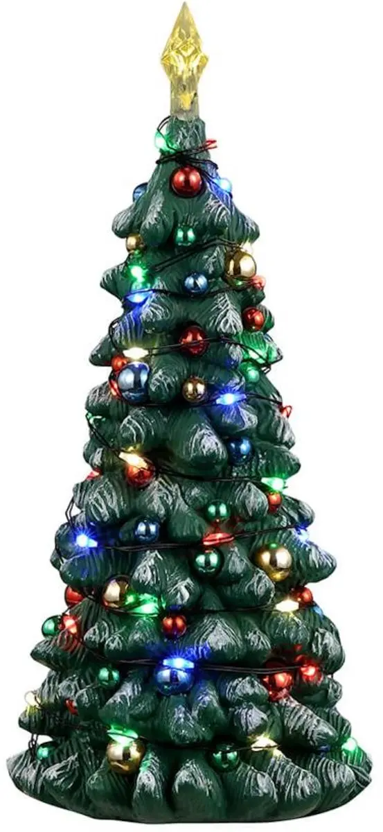Lemax Snowy Christmas Tree 16.5cm - Verlicht - Meerkleurig
