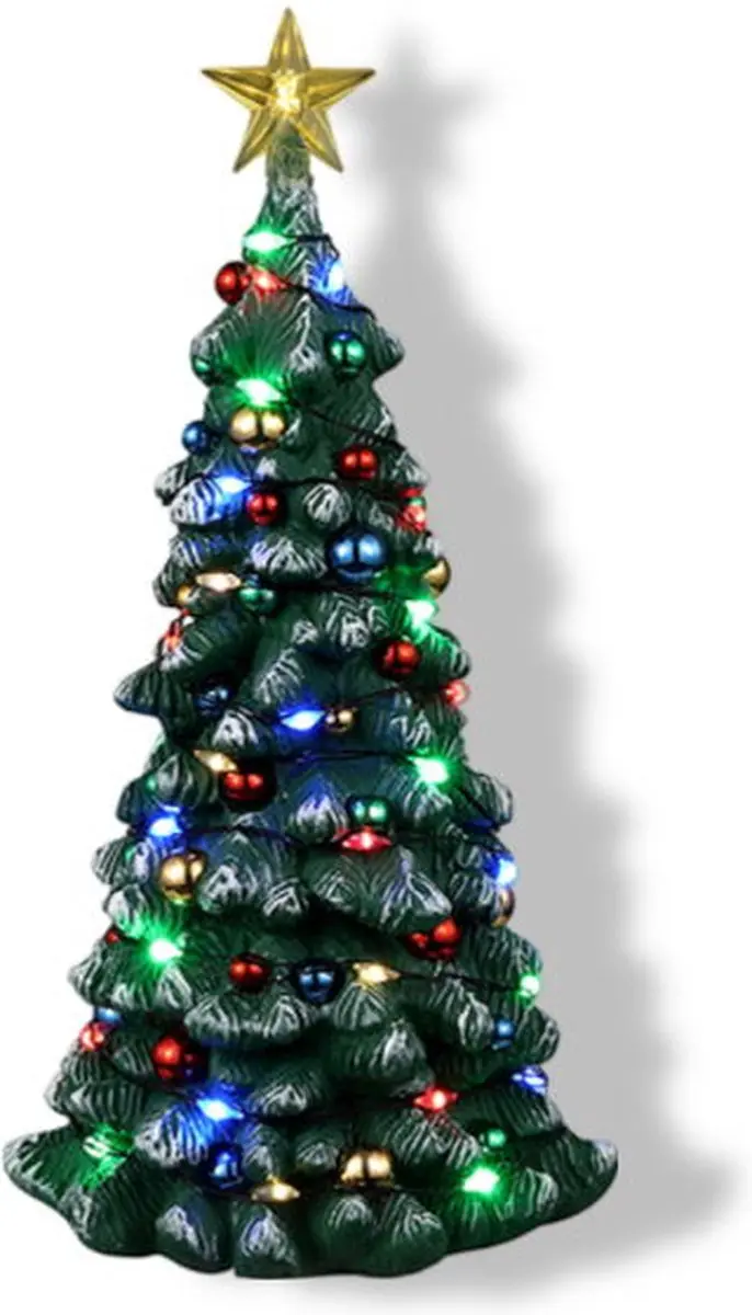 Lemax Snowy Christmas Tree 16.5cm - Verlicht - Meerkleurig