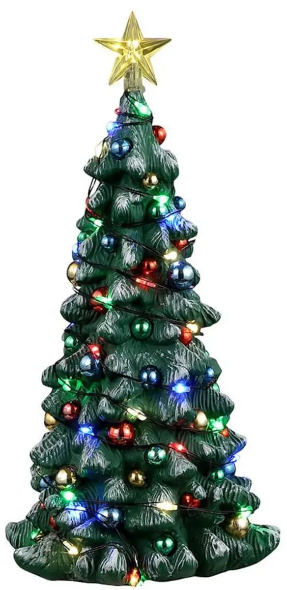 Lemax Snowy Christmas Tree 16.5cm - Verlicht - Meerkleurig