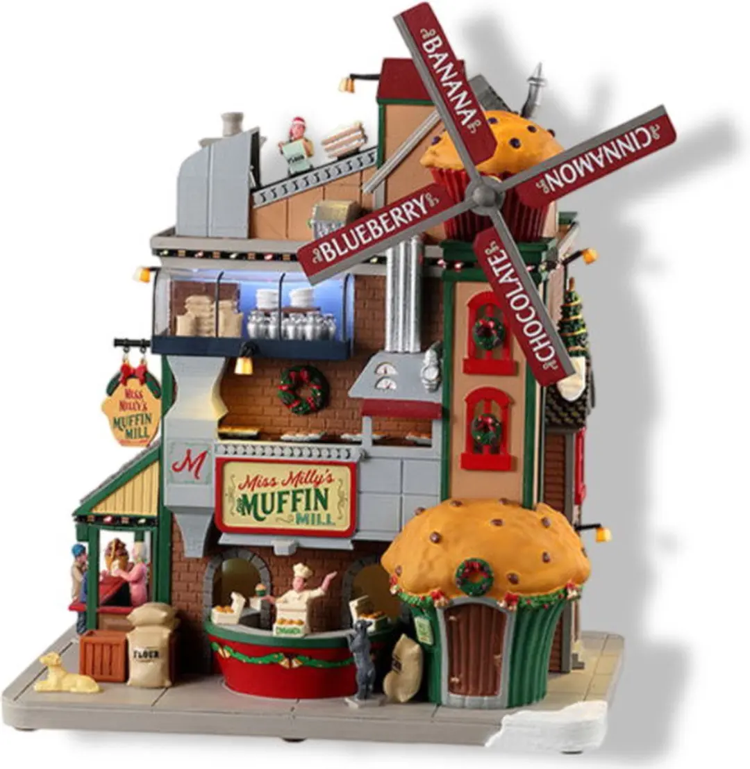 Lemax Miss Milly's Muffin Mill - Licht Geluid Beweging - 1 Stuks