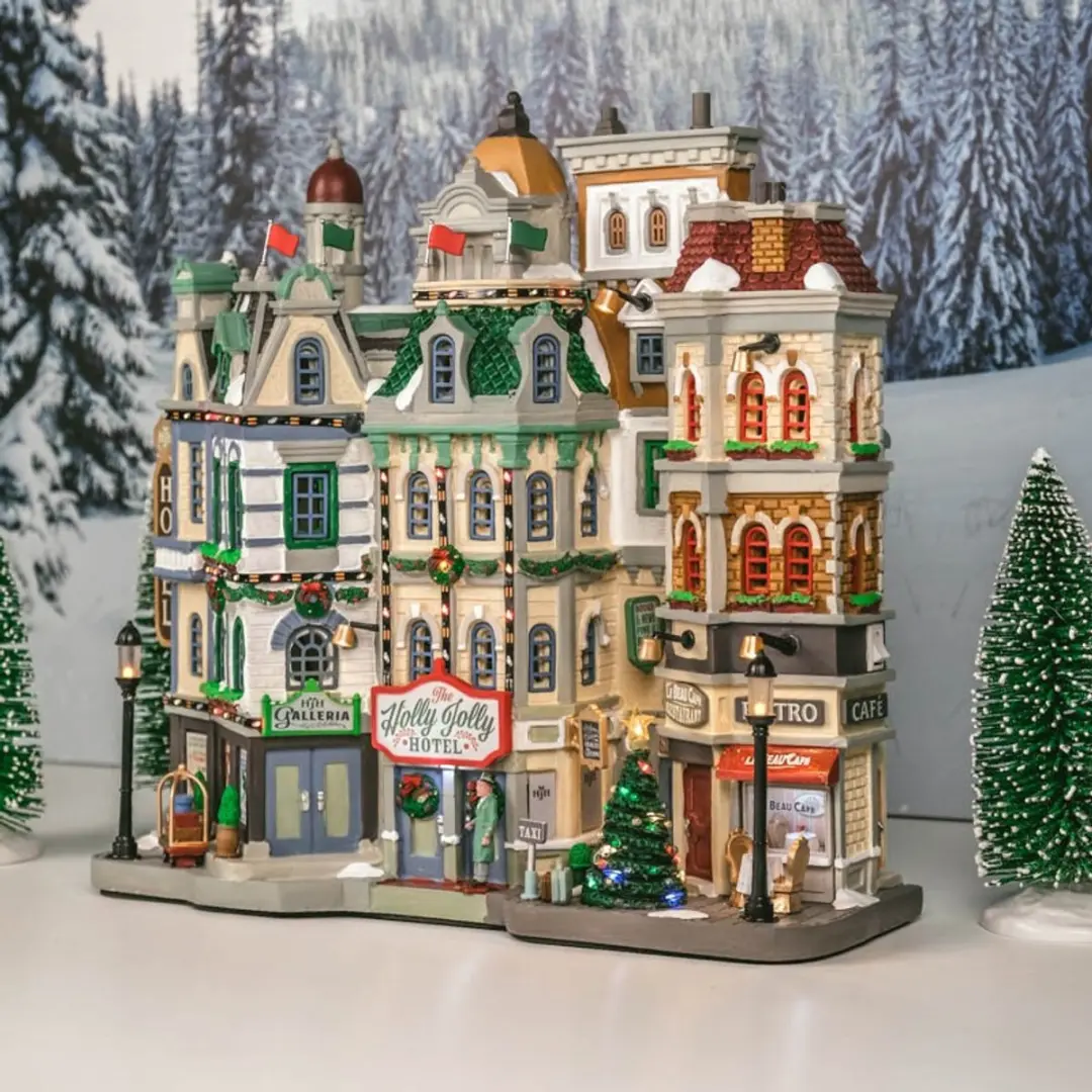 Lemax The Holly Jolly Hotel Verlichte Facade - Meerkleurig - afbeelding 6 van 6