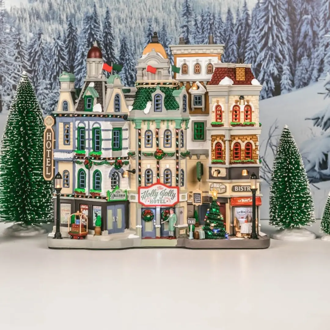 Lemax The Holly Jolly Hotel Verlichte Facade
