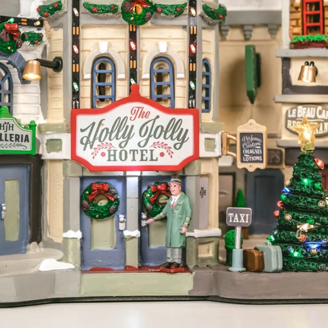 Lemax The Holly Jolly Hotel Verlichte Facade - Meerkleurig