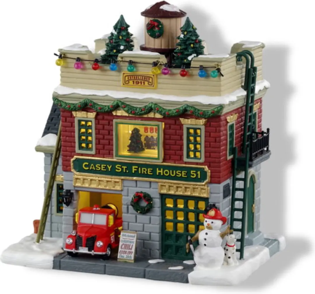 Lemax Casey St. Firehouse Verlicht Gebouw - Mix