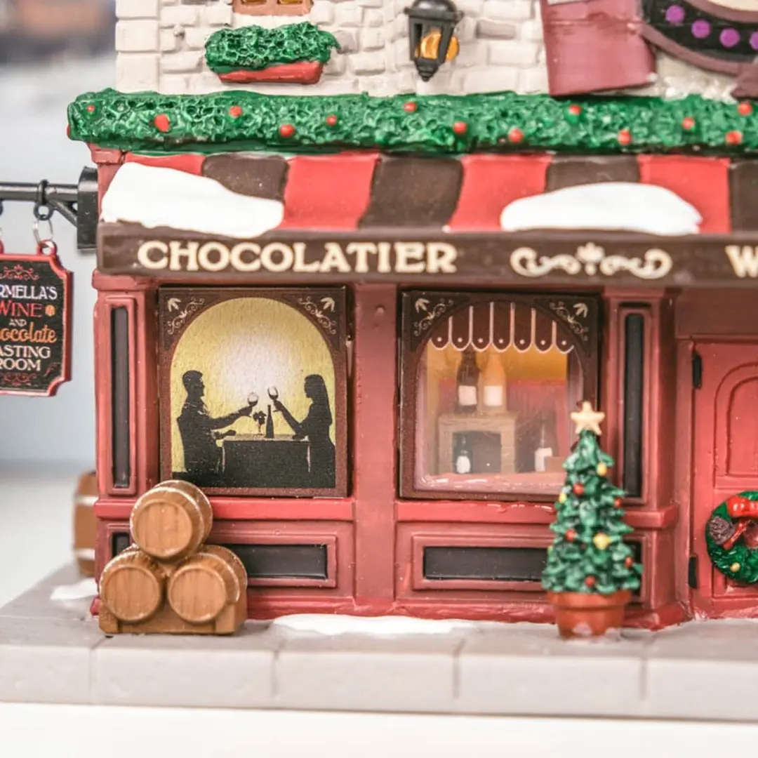 Lemax Carmella's Wine And Chocolate Tasting Room Verlicht Gebouw - 1 Stuks - Meerkleurig