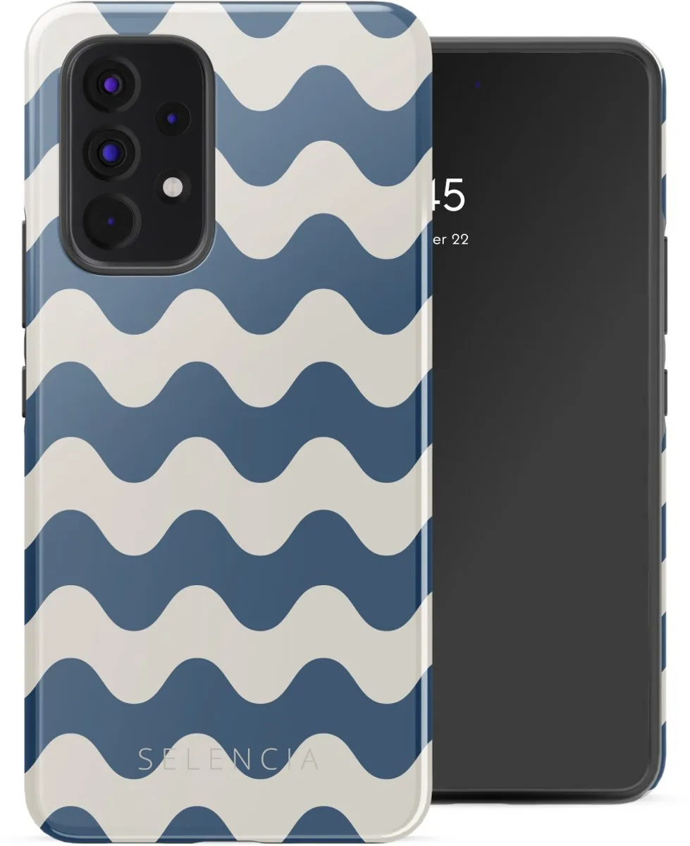 Selencia Wave Vibes Classic Blue Hoesje Samsung Galaxy A53