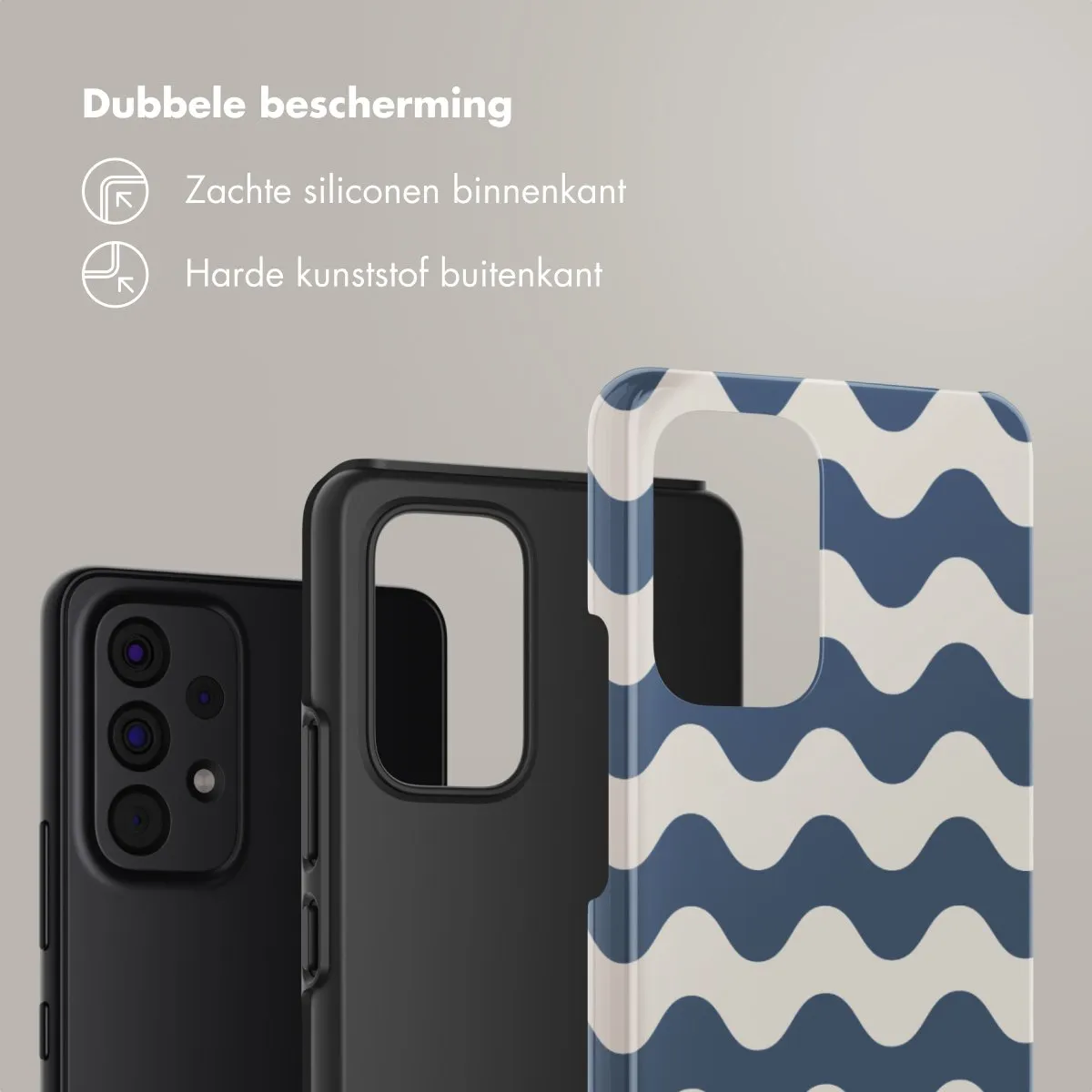 Selencia Wave Vibes Classic Blue Hoesje Samsung Galaxy A53