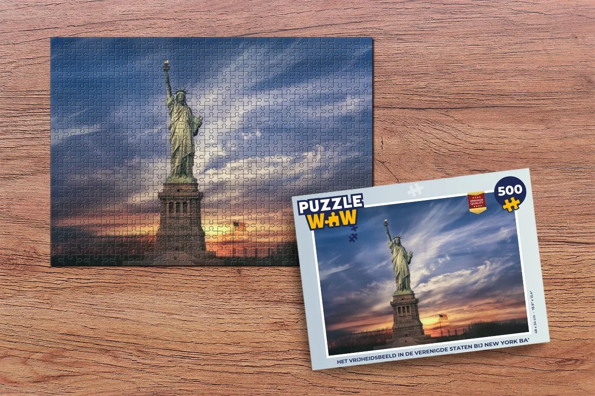 PuzzleWow Het Vrijheidsbeeld Legpuzzel 500 Stuks - Multicolor