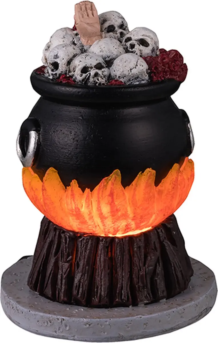 Lemax Spooky Town Skull Stew Cauldron
