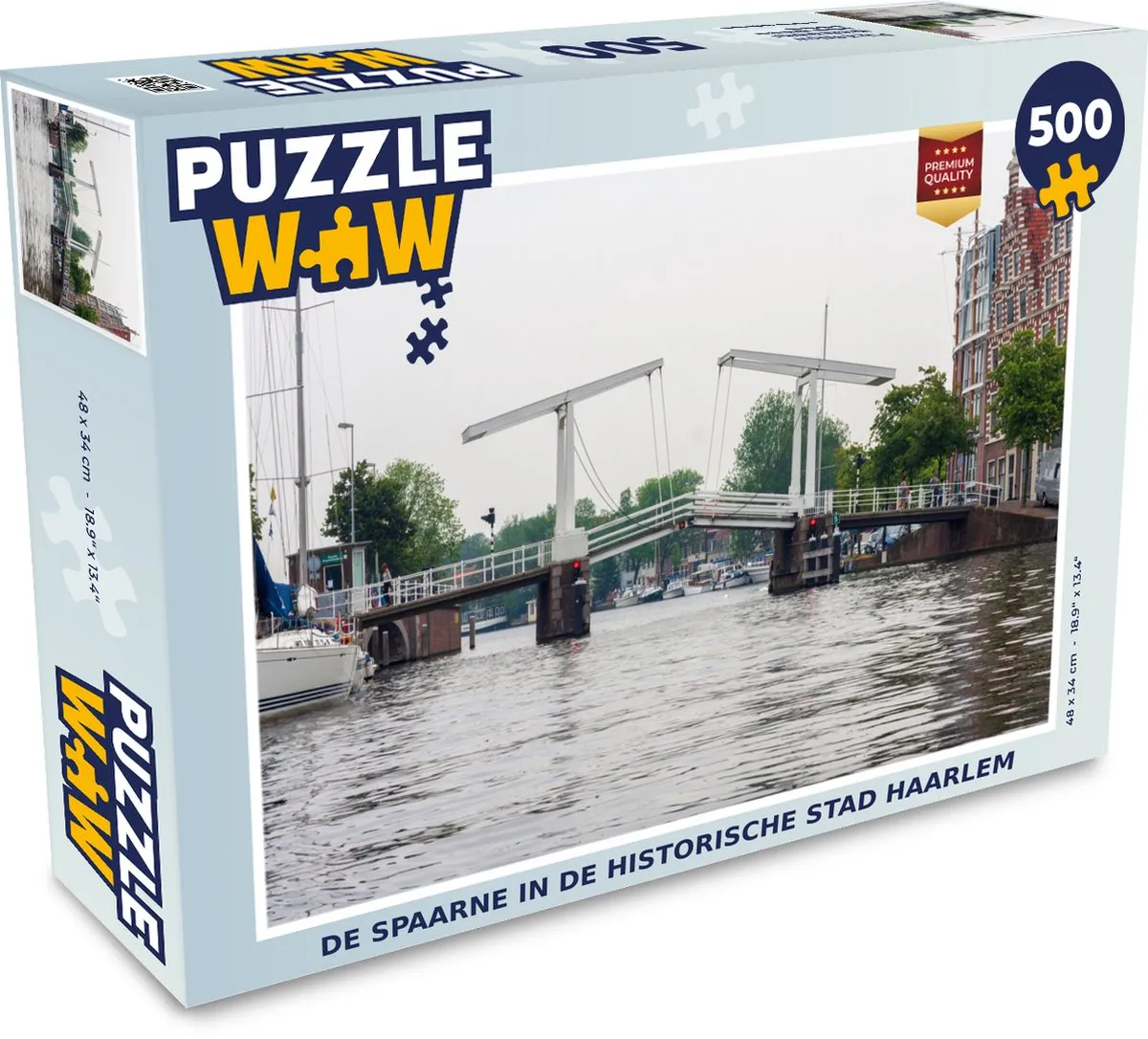 PuzzleWow Haarlem Legpuzzel 500 Stuks - Multicolor