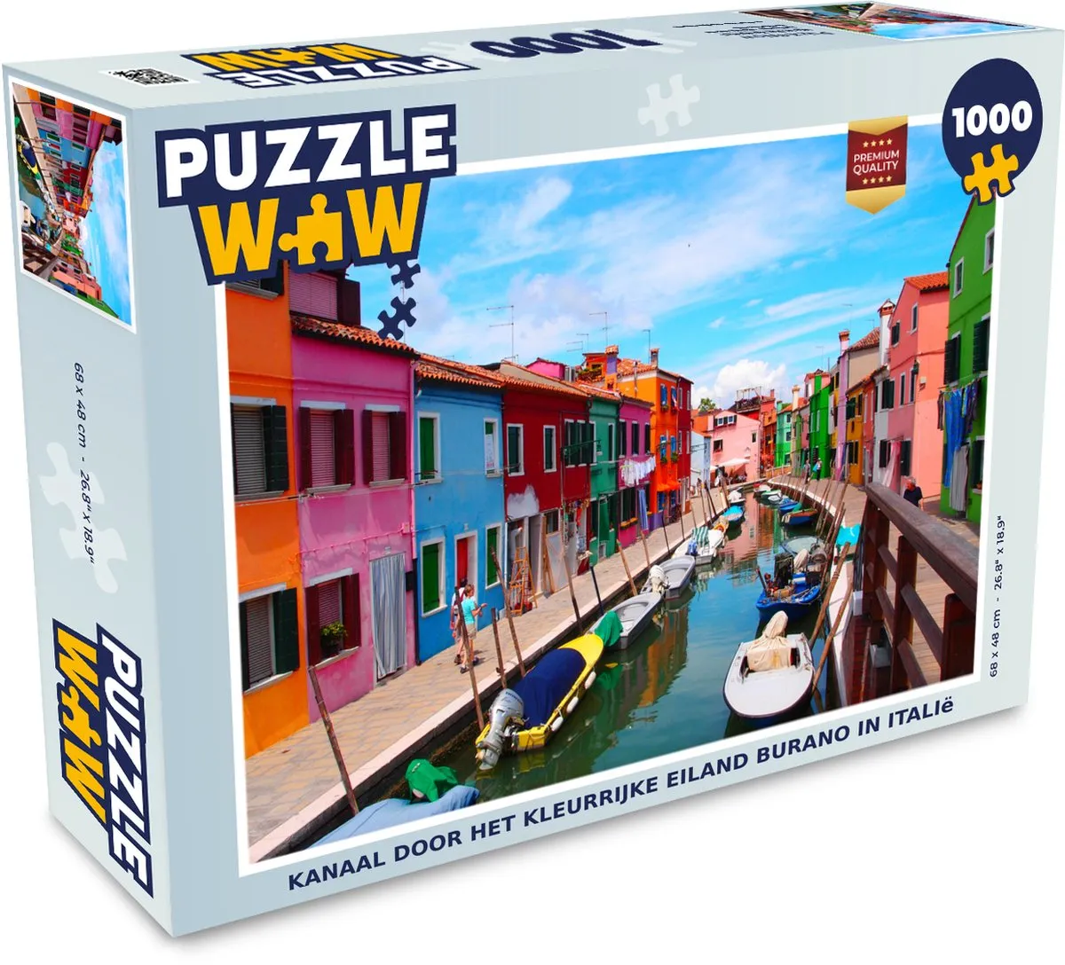 PuzzleWow Legpuzzel Kanaal Burano 1000 Stuks
