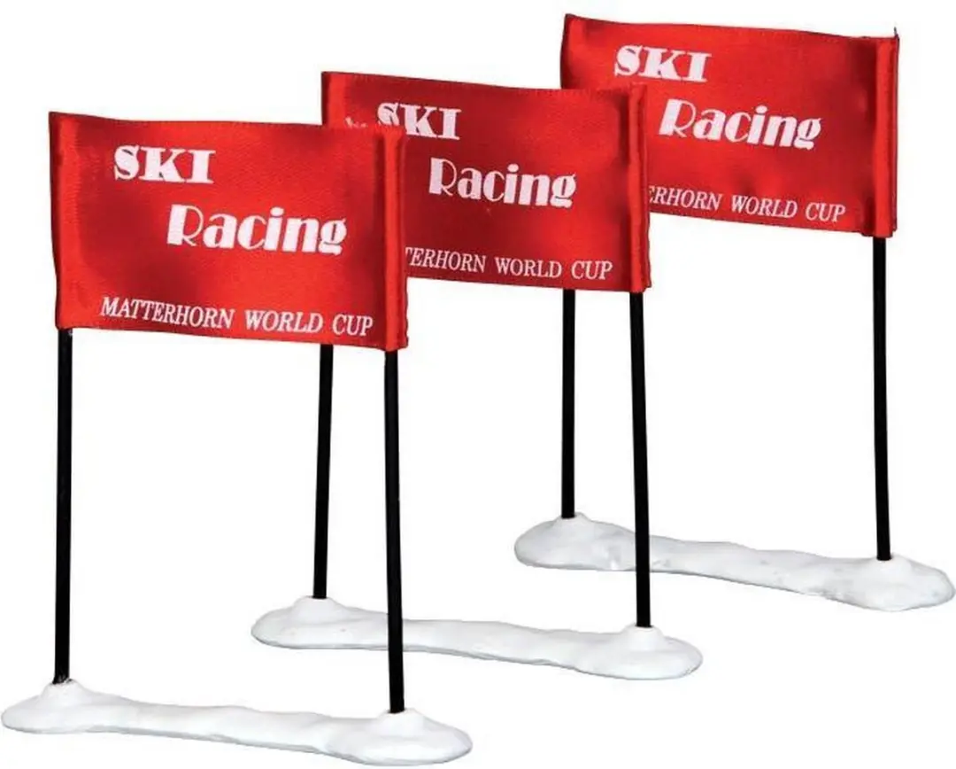 Lemax Ski Racing Flag Set