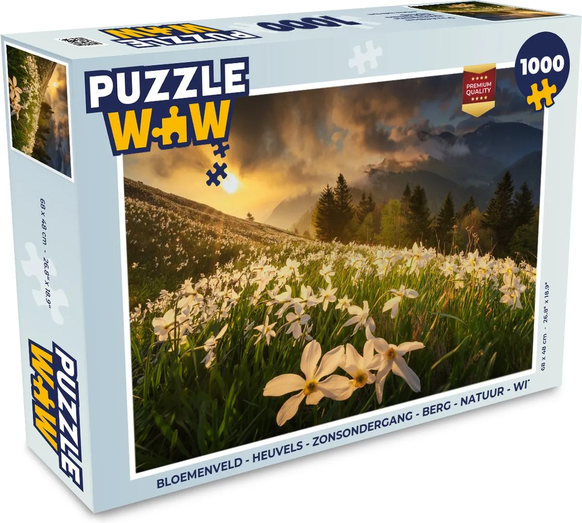 PuzzleWow Bloemenveld Legpuzzel 1000 Stuks