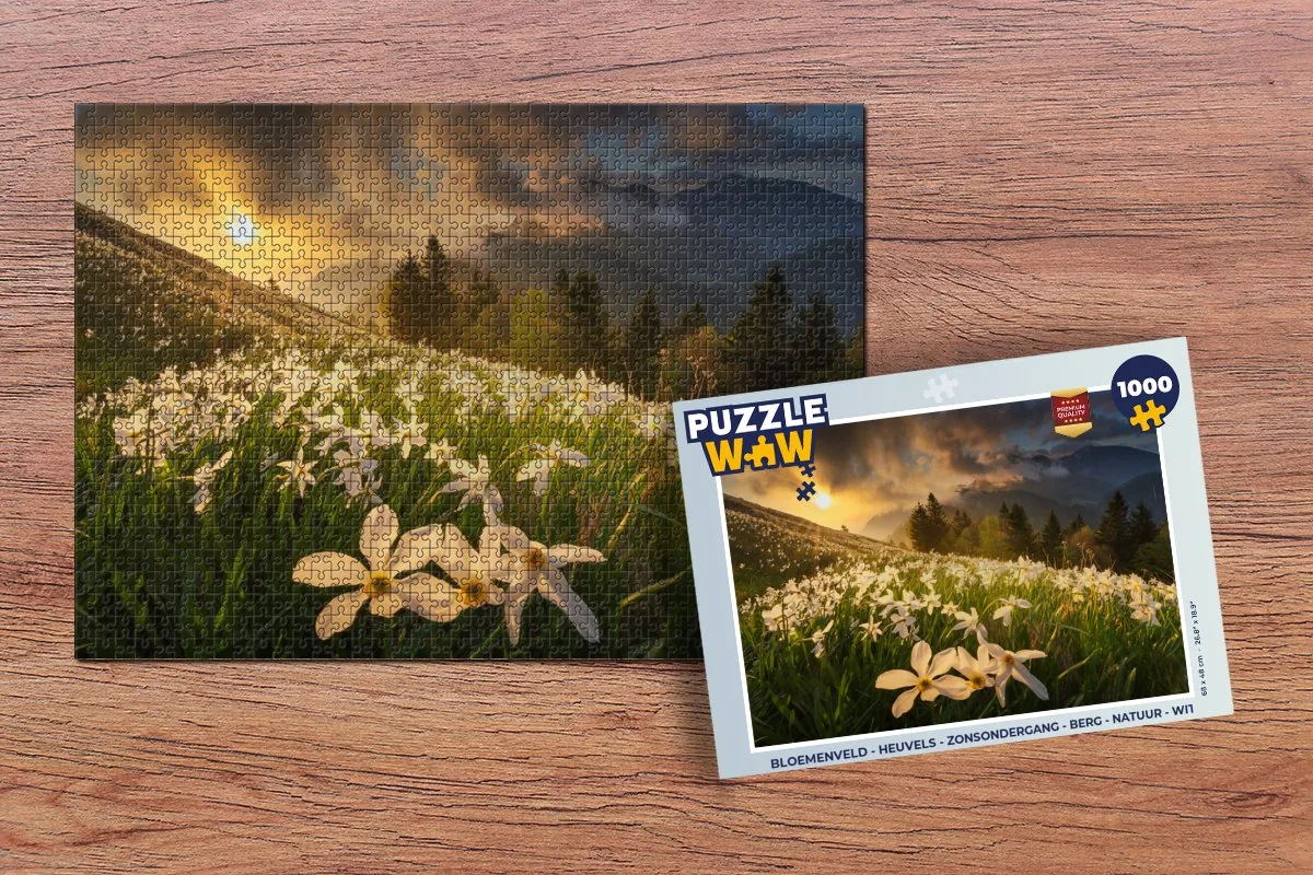 PuzzleWow Bloemenveld Legpuzzel 1000 Stuks - Multicolor
