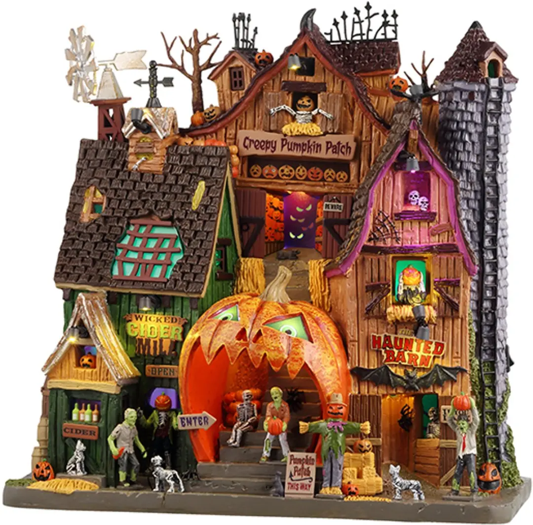 Lemax Spooky Town Creepy Pumpkin Patch Facade