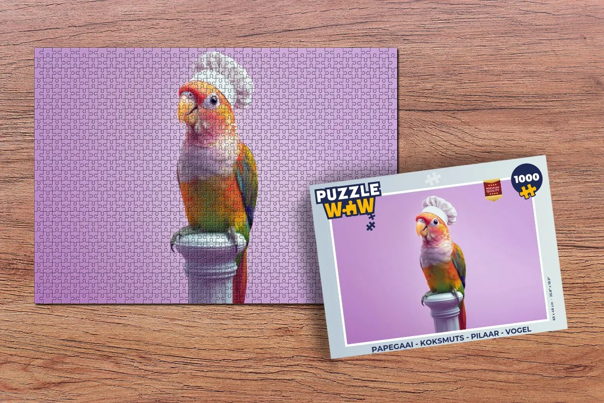 PuzzleWow Papegaai Koksmuts Legpuzzel 1000 Stuks - Paars