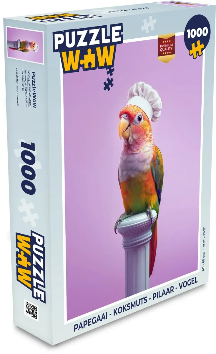 PuzzleWow Papegaai Koksmuts Legpuzzel 1000 Stuks