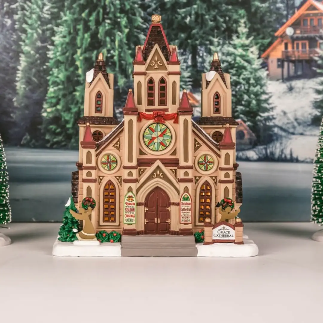 Lemax Grace Cathedral Verlicht Gebouw