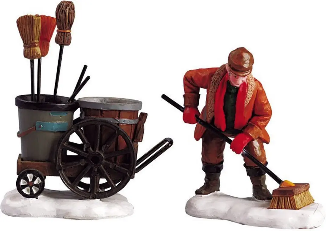Lemax Street Sweeper Set - 2 Stuks - Kersthuisjes